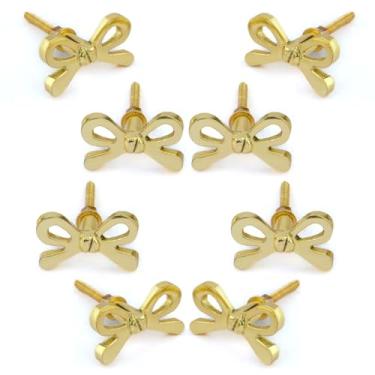 Imagem de Perilla Home Conjunto de 8 maçanetas de arco de latão para armários e gavetas puxadores decorativos para armário de cozinha doméstica ferragens armário porta de metal cômoda guarda-roupa e puxadores