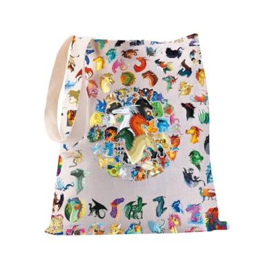Imagem de JYTAPP In My Wings Era, Sacola Tote Wings Dragon Novel Darkstalker Presente Asas Dragão Romance Tote Icewings Sandwings Presente para Fãs, Branco, Medium