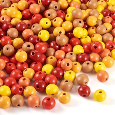 Imagem de Spritewelry Contas de madeira natural de 16 mm, 240 peças, contas redondas de madeira para artesanato, pônei de madeira tingida, colorida, espaçador, miçanga a granel para fazer joias, pulseiras