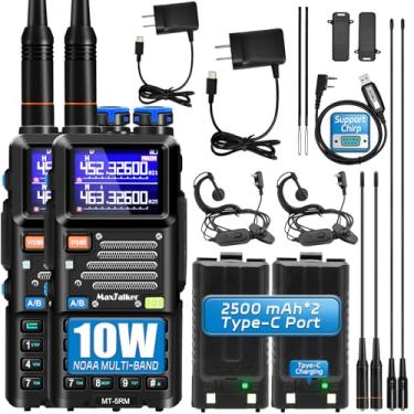 Imagem de MaxTalker Rádio amador 5RM 10W portátil NOAA receptor meteorológico de longo alcance 2500 mAh bateria rádio 5RM com cabo de programação, antena 771, pacote com 2