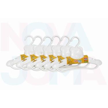 Imagem de Cabide Infantil Urso Kit C/12 Un Adoleta Bebê Cajovil Branco