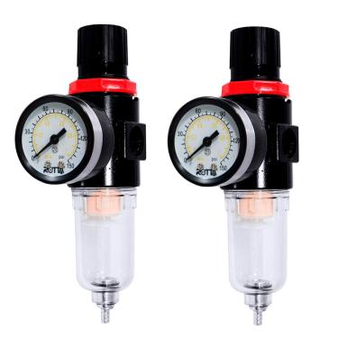 Imagem de 2 Filtros de Ar Eliminador de Água com Regulador de Pressão e Manômetro 1/4 Rotta 376 Afr-2000 4002