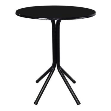 Imagem de Mesa Bistrô Baixa Estrutura Em Aço Com Tampo 60cm Redondo MDF - SHOPEL