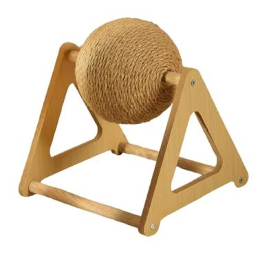 Imagem de Ｂｅｓｇａ Bola arranhadora para animais de estimação, brinquedo fácil de instalar, base de madeira estável, bola arranhadora para, brinquedo arranhador, 20 Cm X 23 Cm X 26.5