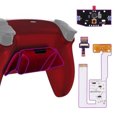 Imagem de eXtremeRate Kit De Remapeamento Back Paddles Programável Rise4 V3 Para Controle Ps5 Bdm-030 040 050, Placa Atualização Vermelha Escarlate, Fundo Redesenhado, Conjunto 4 Botões - Não
