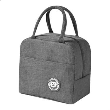 Imagem de Bolsa Térmica Lancheira Porta Marmita 4 L Com Alça de Mão Ideal para Trabalho Academia Viagens Lazer Unissex (Cinza)