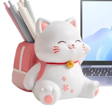 Imagem de Porta-Lápis | Organizador de Canetas para Escritório,Organizador de Material Escolar com Temática de Gatinho para Crianças, Jovens e Adultos