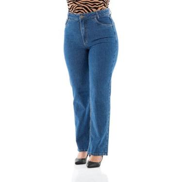 Imagem de Calça Jeans Feminina Arauto Reta Comfy - ARAUTO JEANS, Azul médio, 54