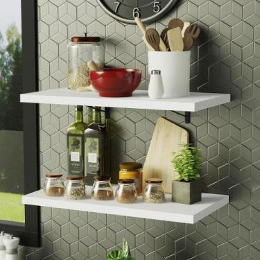 Imagem de Kit 2 Prateleiras Suspensas Para Cozinha Madesa 60 Cm Com Mão Francesa