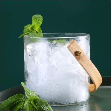 Imagem de Baldes De Gelo Bebidas Balde De Gelo De Vidro Mais Frio Balde De Champanhe Recipiente De Gelo Criativo Balde De Cerveja Gelada Com Alça Baldes De Gelo 1.4/2. 4l Cooler Bucket Bar Balde, L