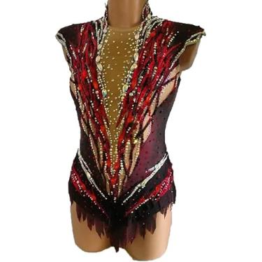 Imagem de Traje De Ginástica Rítmica Artesanal Para Meninas Vestidos Profissionais De Patinação Artística No Gelo Diamantes Ginástica Artística, A, 15/16
