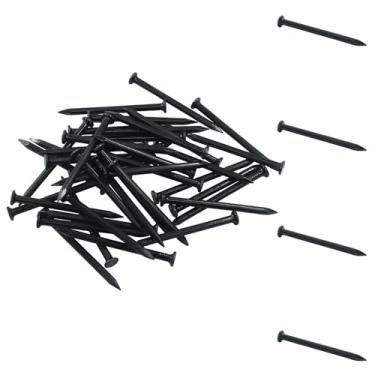 Imagem de BokWin Pacote com 60 pregos de ferragem de 50 mm - pregos de alvenaria de aço carbono com ponta pontiaguda para madeira, concreto e pendurar | Cimento preto resistente para molduras, gesso e projetos