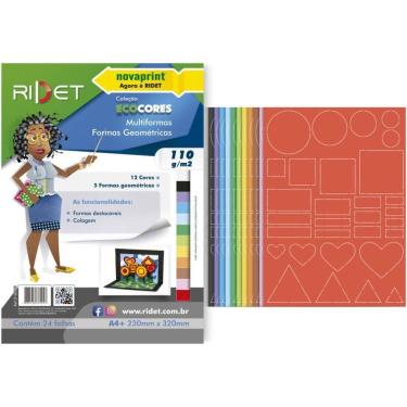 Imagem de Bloco p/Educação Artística Multiformas 110g. 12cores 24fls