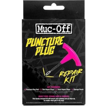 Imagem de Muc Off Kit de reparo de plugue de perfuração – Kit de reparo de perfuração para pneus de bicicleta sem câmara – Inclui plugue de perfuração/ferramenta de alargador 2 em 1, 10 plugues de perfuração e bolsa