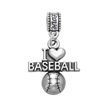 Imagem de Pingente de beisebol – Joias esportivas para fãs e jogadores – Compatível com Pandora, Chamilia, Troll e pulseiras europeias – Presente para amantes de beisebol