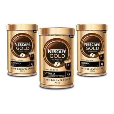 Imagem de Café Solúvel Nescafé Gold Intenso Kit 3 Latas De 100G
