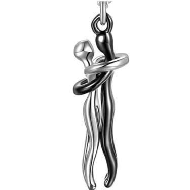 Imagem de Ioly's Colar de abraço para casais com pingente de afeto colar de Abrazo Eterno Unity Jewelry Colar de abraçar colares combinando para casais para ele e ela, pingente de amor para mulheres, Chain 17.7