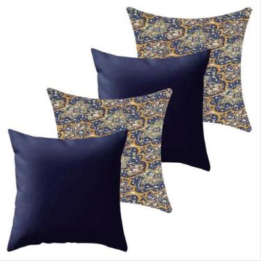 Imagem de Kit 4 Capa De Almofada 40X40 Malha Com Zíper Lisa Estampada - Ametista