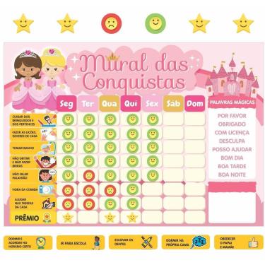 Imagem de Quadro De Incentivo Rotina De Geladeira - Princesas Emojis
