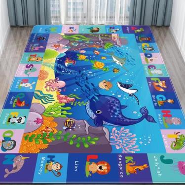 Imagem de Baby Play Mat LTKOUGFAM Tapete de 200 x 150 cm para animais marinhos