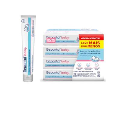 Imagem de Bepantol Baby Kit Pomada Assadura Bebe 60g e Lenço Umedecido Leve 4 Pague 3, 192 Unidades