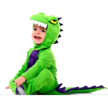 Imagem de Fantasia Bebê Dinossauro Macacão Com Capuz Infantil Animais - SulAmeri