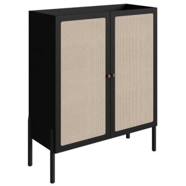 Imagem de Balcao Cafe Bar 2 Portas 93 Cm Pes Madeira 27929 Oslo Nero Artesano Ne