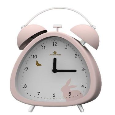 Imagem de Despertador Cute Pink Triangle Twin Bell Silent 14,3 cm