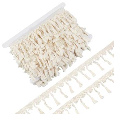 Imagem de MAYJOYDIY Fita de polialgodão de 15 metros de largura com acabamento de borla de renda antiga para decoração de cortina, artesanato, estilo vintage, franja decorativa com cartão de exibição (1