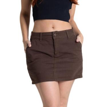 Imagem de Saia Sarja Sawary - 281993 - Marrom 42, Marrom, 42