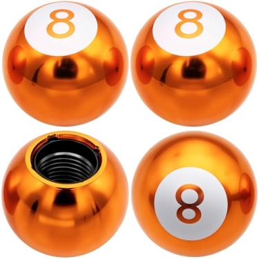 Imagem de MEAJOO 4 peças de tampas de haste de válvula de pneu de piscina com 8 esferas, metal com forro de plástico resistente à corrosão, à prova de vazamento, conjunto universal para carros, caminhões