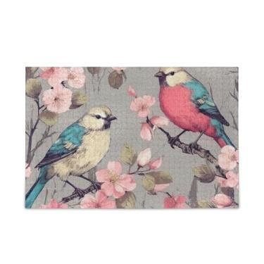 Imagem de WELLDAY Quebra-cabeça pássaros rosa 1000 peças grande jogo de arte para adultos adolescentes