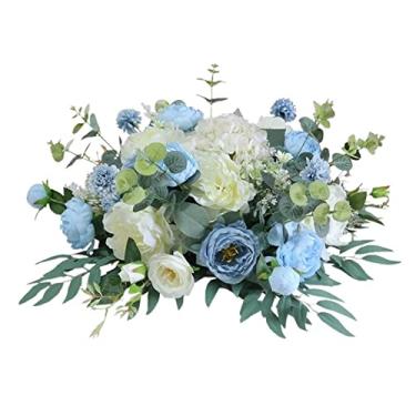 Imagem de LMJYU Decoração de flores artificiais mesa de flores falsas decoração mesa de jantar sala de conferências decoração de arranjo de flores artificiais decoração de casamento flor falsa/