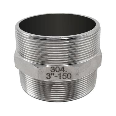 Imagem de Conexão Niple 3 Aço Inox 304 Duplo Sextavado Hexagonal