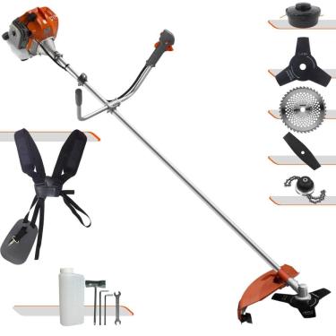 Imagem de Máquina de Corta Grama Tekna RL520ACNTK À Gasolina 52cc 2HP 9.000rpm Multifunções Profissional Completa Com Carretel de Nylon + 4 Lâminas de Corte