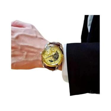 Imagem de Relógio Mecânico Automático Masculino Com Design Hemisférico E Fase Lu