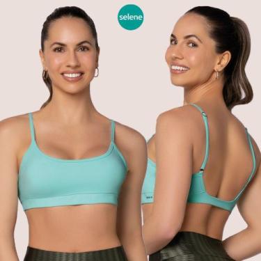 Imagem de Top Sport Bojo Removível Feminino Fitness Academia Selene, Verde agua,
