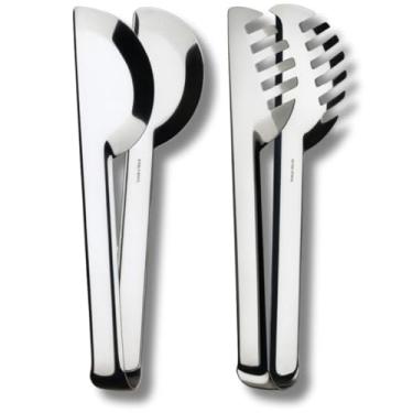 Imagem de Kit 4 Utensílios Para Cozinha Inox Pegador Universal Pegador de Massas e Pegador de Salada e Frios(2 PEÇAS)