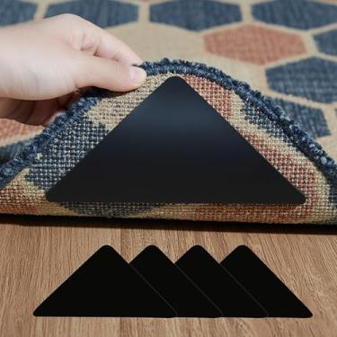 Imagem de 8/12 pçs pegadores de tapete - tapetes antiderrapantes aderentes, adesivos reutilizáveis laváveis para tapetes, para pisos e azulejos