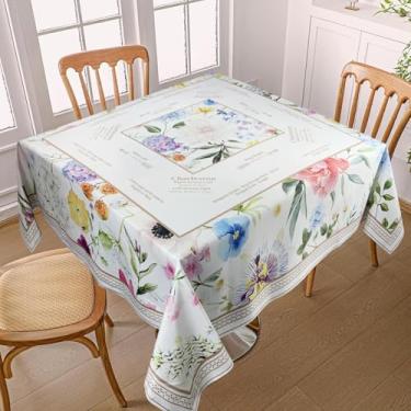 Imagem de SHIYUE Chinoiserie Mahjong Toalha de mesa de cartão floral 139,7 cm x 139,7 cm Instruções de jogo quadrado para iniciantes, cartas, jogos de tabuleiro (flores coloridas)