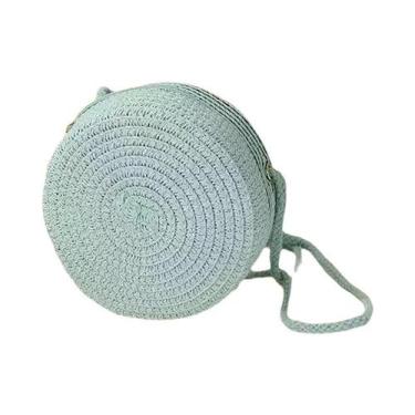 Imagem de Bolsa Transversal Minimalista De Palha Para Mulheres, Estilo Redondo, 
