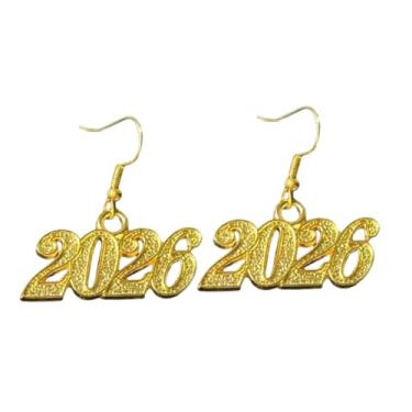 Imagem de Brincos de Ano Novo para Mulheres 2026 NYE Relógio Véspera de Ano Novo Pingente Brincos de Natal Exclusivos Amigos Festa Festiva Baile Acessórios, Acrílico, Sem pedra preciosa