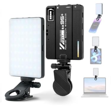 Imagem de Luz de Vídeo LED Bolso Preenchimento para Fotografia 2500K-9000K Ajustável com Alta CRI 95 Videoconferência Transmissão ao Vivo Selfies Bateria Integrada Suporte Celular Clipe Tela Adaptador Cold Shoe