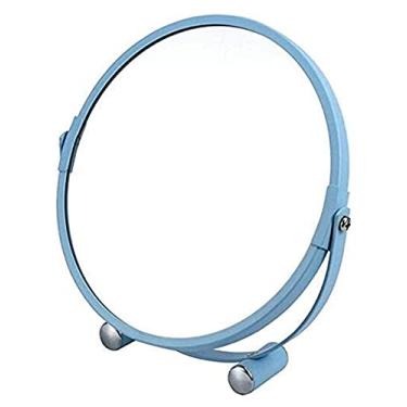 Imagem de CZCZC Espelho cosmético espelho de maquiagem, espelho de maquiagem de mesa, espelho de beleza de dois lados, ampliação 3x, espelho de cosméticos giratório de 360° espelho de banheiro portátil pequeno