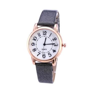 Imagem de Relógio Digital De Pulso Com Pulseira De Couro Fosco Para Mulheres, Re