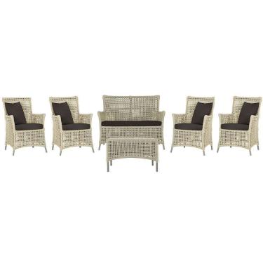 Imagem de Jogo Sofá 4 Poltronas E Mesa Igapó Fendi E9 Trama Original Rami