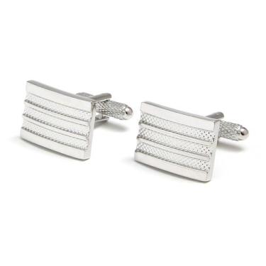 Imagem de Abotoaduras quadradas banhadas a prata para homens elegantes 18g - yiw