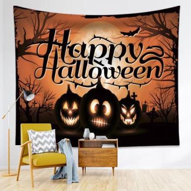 Imagem de Tapeçaria para pendurar na parede Happy Halloween Pumpkin Grave 150x13