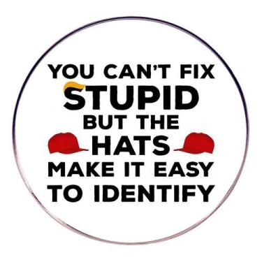 Imagem de Brooch Pins Funny Quote Round Alloy Badge You Can't Fix Stupid - Yiwei