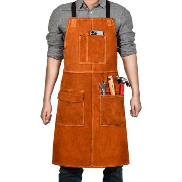 Imagem de Avental resistente a chamas para homens, pesado, com vários bolsos - y